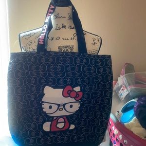 Hello kitty nerd tote bag